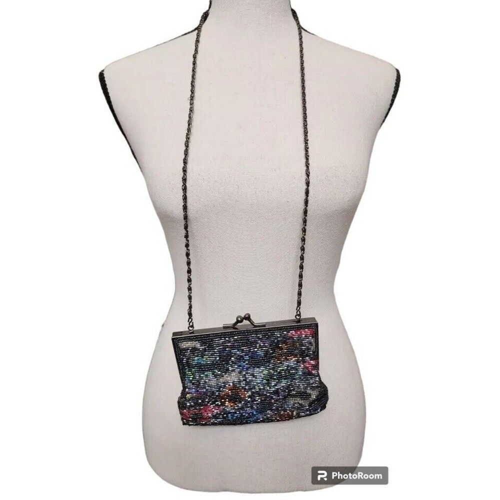 Jessica McClintock Vintage Satin Beaded Purse